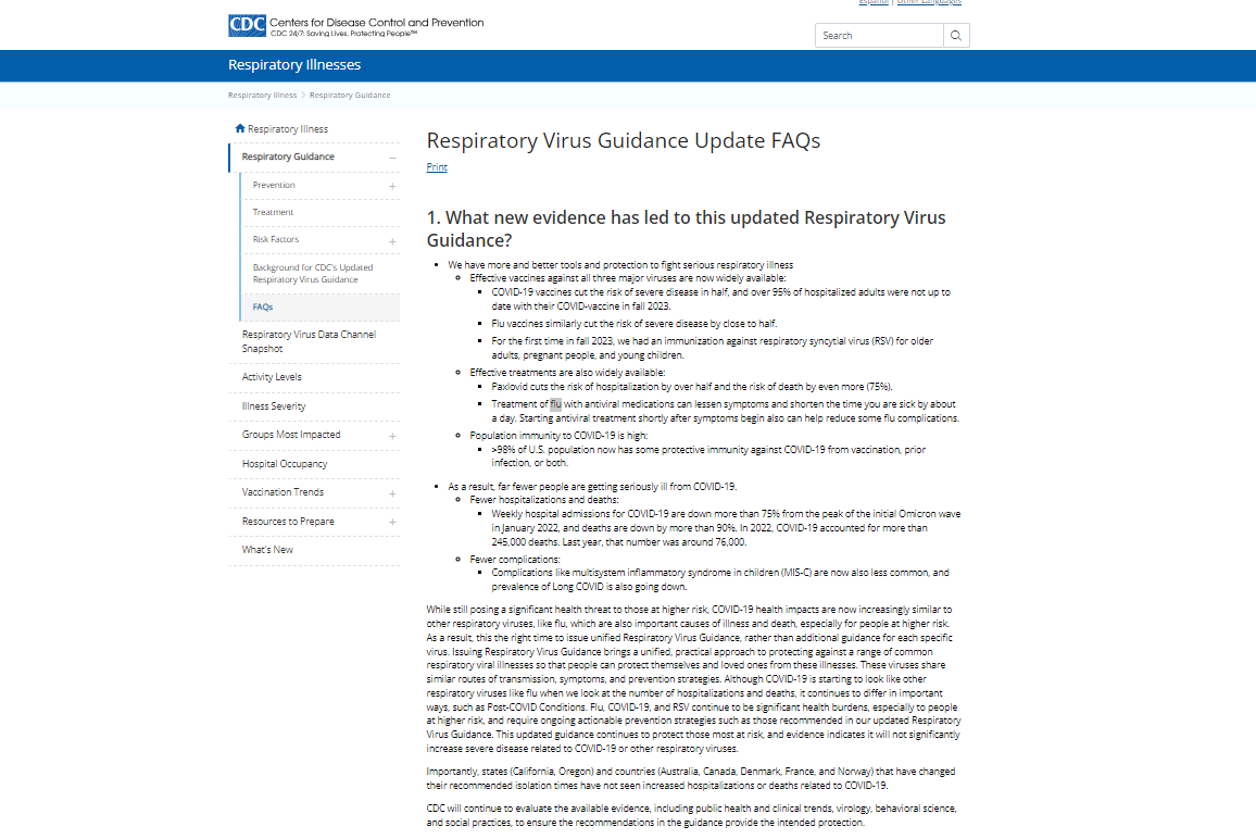 Factsheet respiratory virus guidance update faqs vaccine resource hub